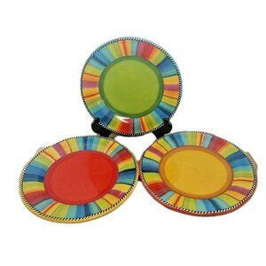 3" Certified International Serape Salad Dessert Plate 9" New